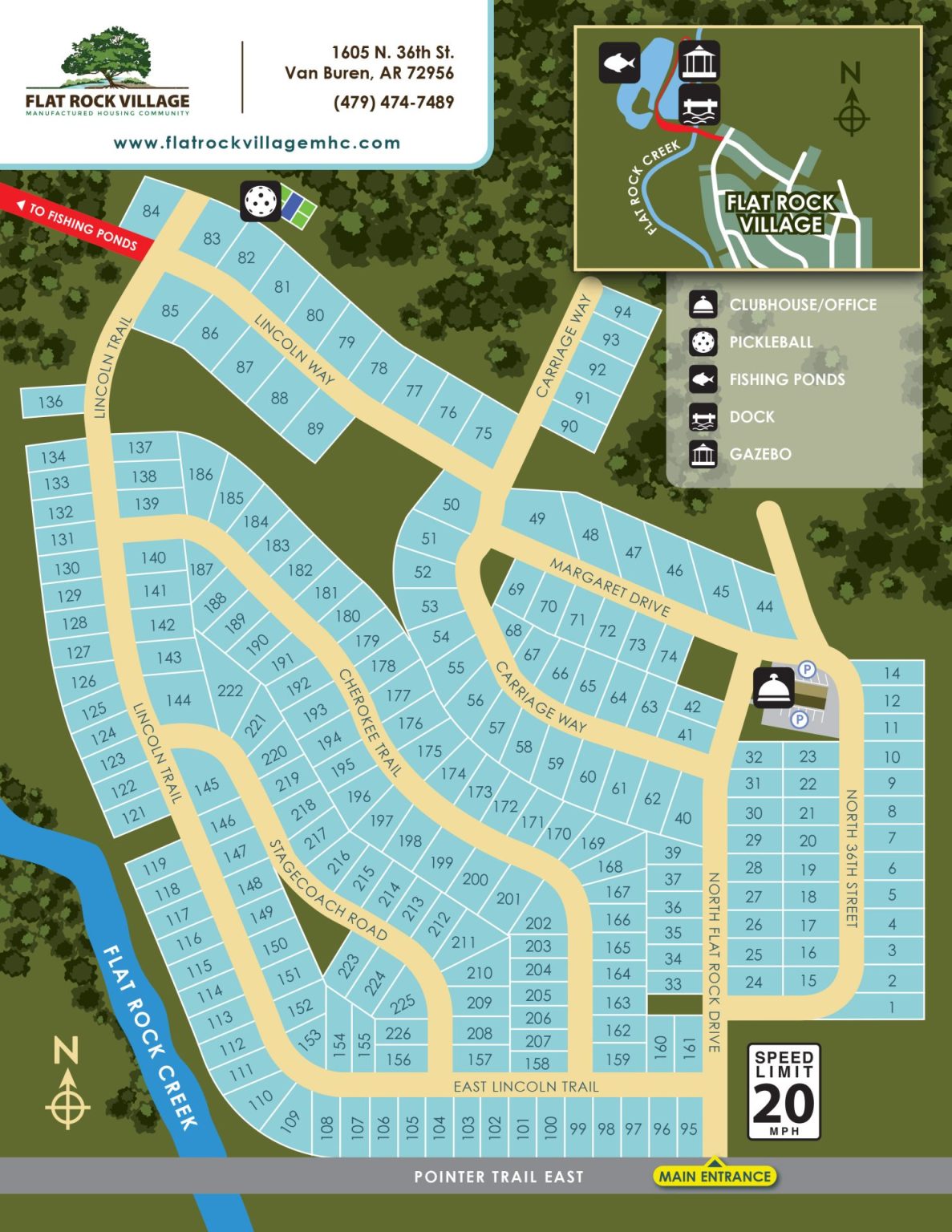 Community Map of Flat Rock Village MHC in Van Buren, AR